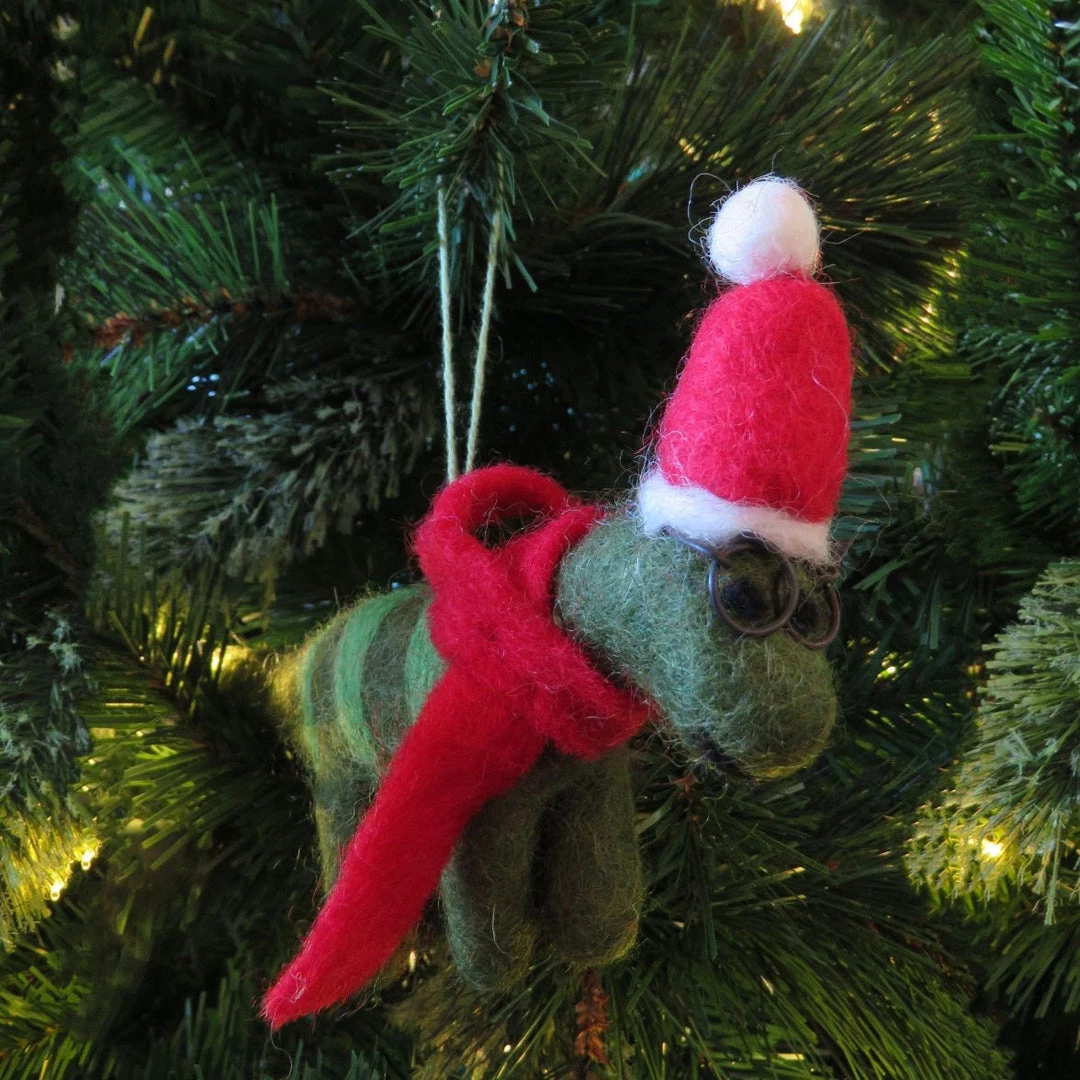 Felt So Good CHRISTMAS Handmade Felt Dinosaur Decoration