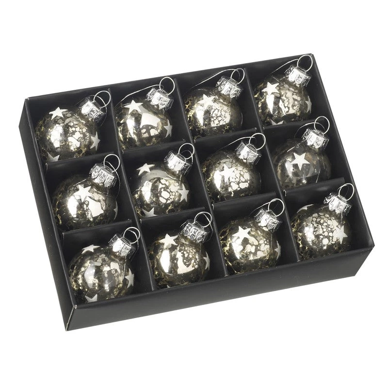 Heaven Sends Set 12 Mini Star Glass Baubles