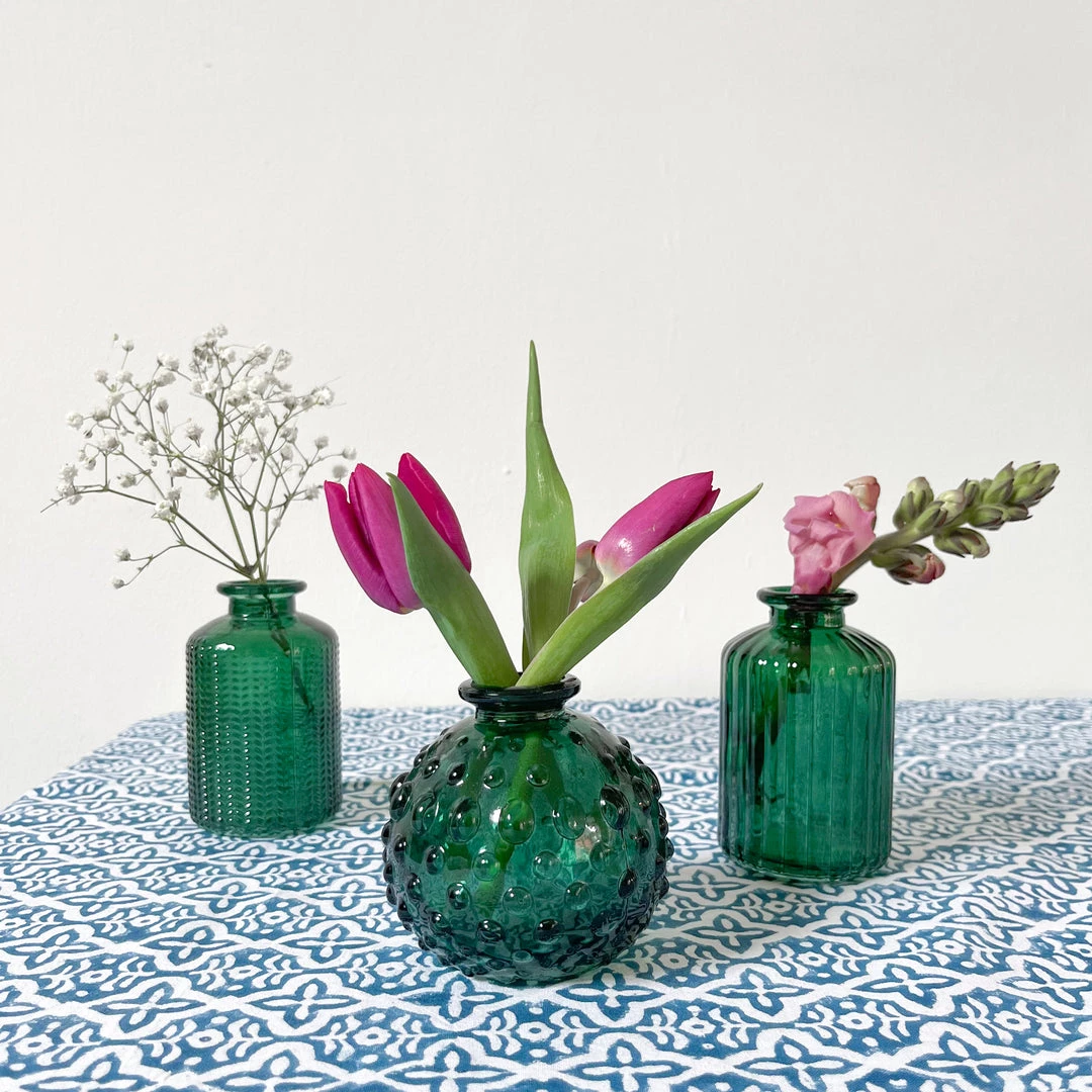 Terrace And Garden Decorative Accessories Round Forest Green Glass Bottle