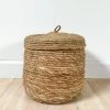 Light And Living Light Brown Lidded Basket - Small Storage, Boxes, Baskets & Bags