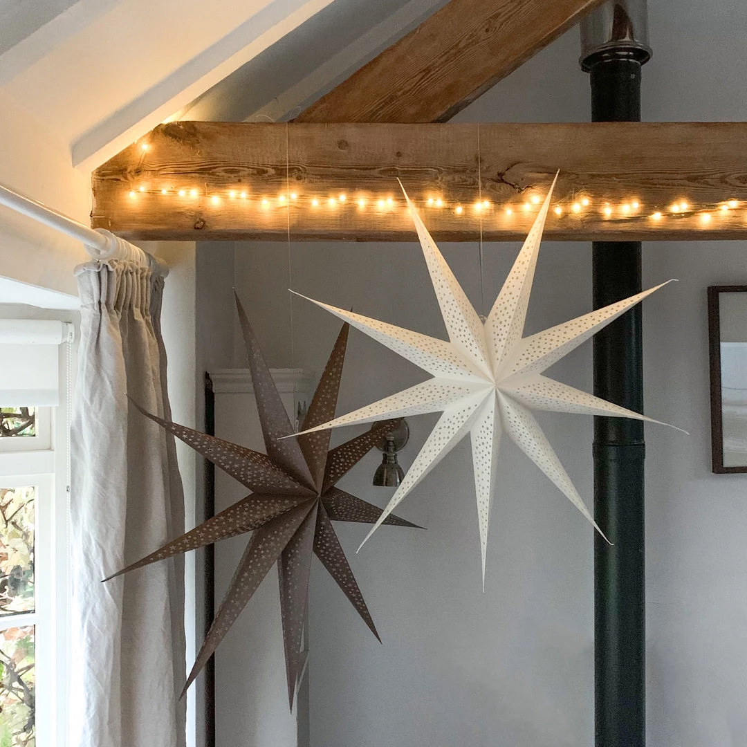 Chic Antique CHRISTMAS Vintage Off-White Paper Star Decoration 90cm