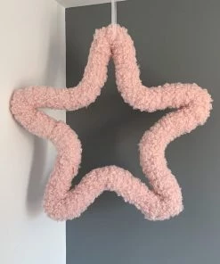 Heaven Sends Fleecy Star Decoration In Pink Decorative Accessories