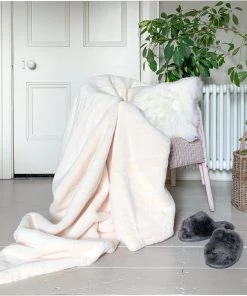 Parlane Last Chance To Buy Soft Faux Fur Throw In Winter White