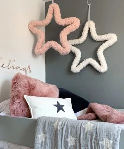 Heaven Sends Fleecy Star Decoration In Pink Decorative Accessories