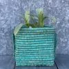 Rice By Rice Square Raffia Basket In Mint