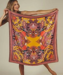 Powder Last Chance To Buy Paisley Print Satin Square