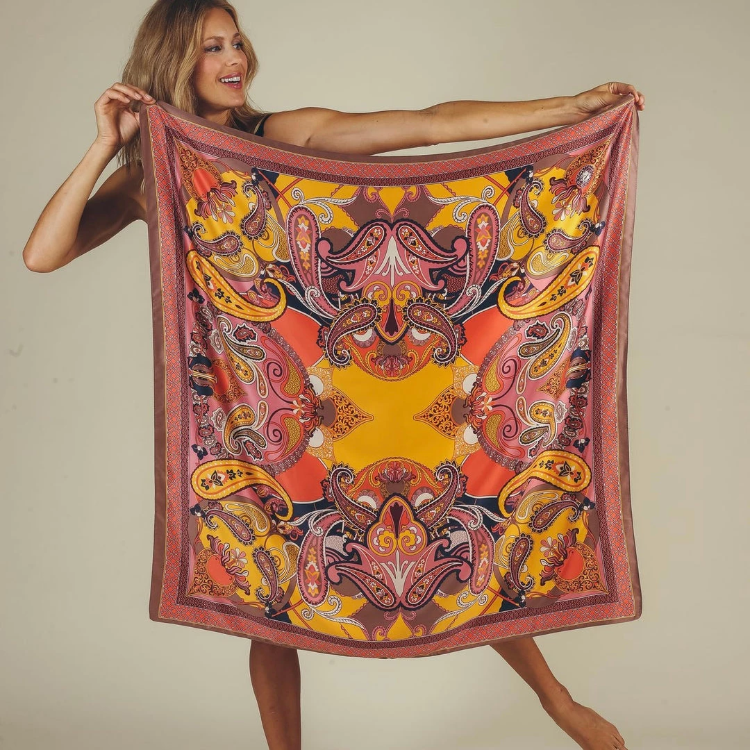 Powder Last Chance To Buy Paisley Print Satin Square