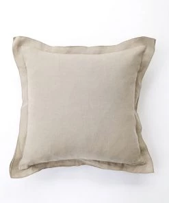 Raine & Humble Cushions French Frill Linen Cushion In Taupe
