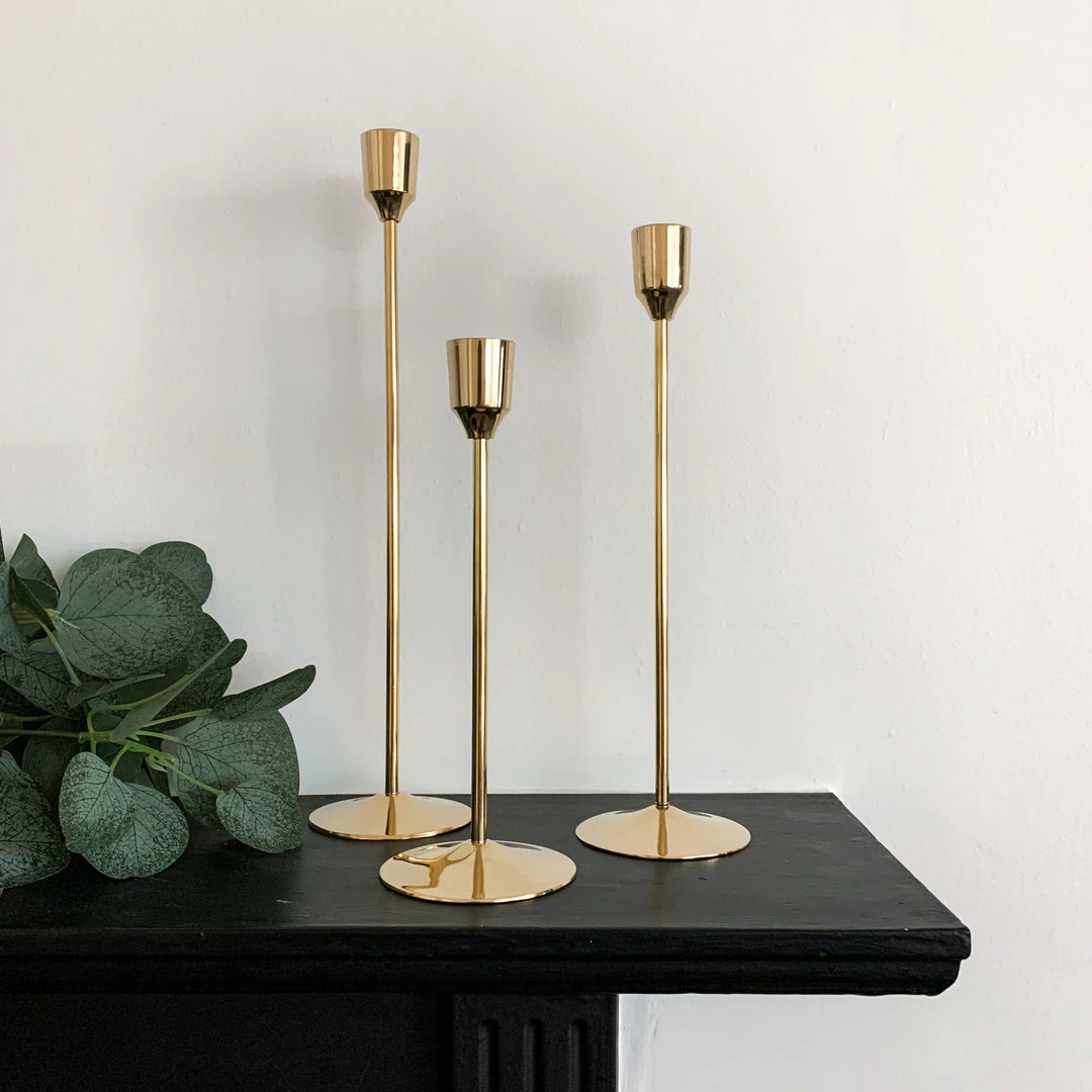 Light And Living Candle Holders & Accessories Gold Candlestick Tall