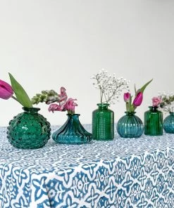 Terrace And Garden Decorative Accessories Round Forest Green Glass Bottle