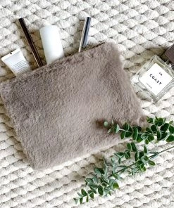 Parlane Last Chance To Buy Faux Fur Washbag In Grey