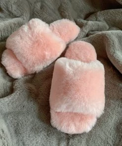 Fenland Last Chance To Buy Sheepskin Slippers In Blush Pink