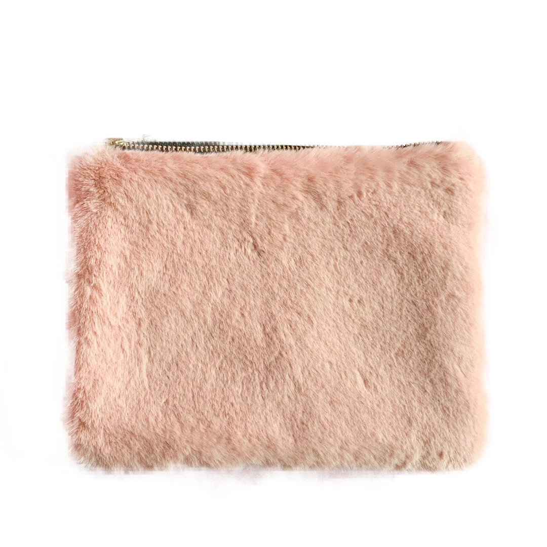Parlane Faux Fur Washbag In Blush