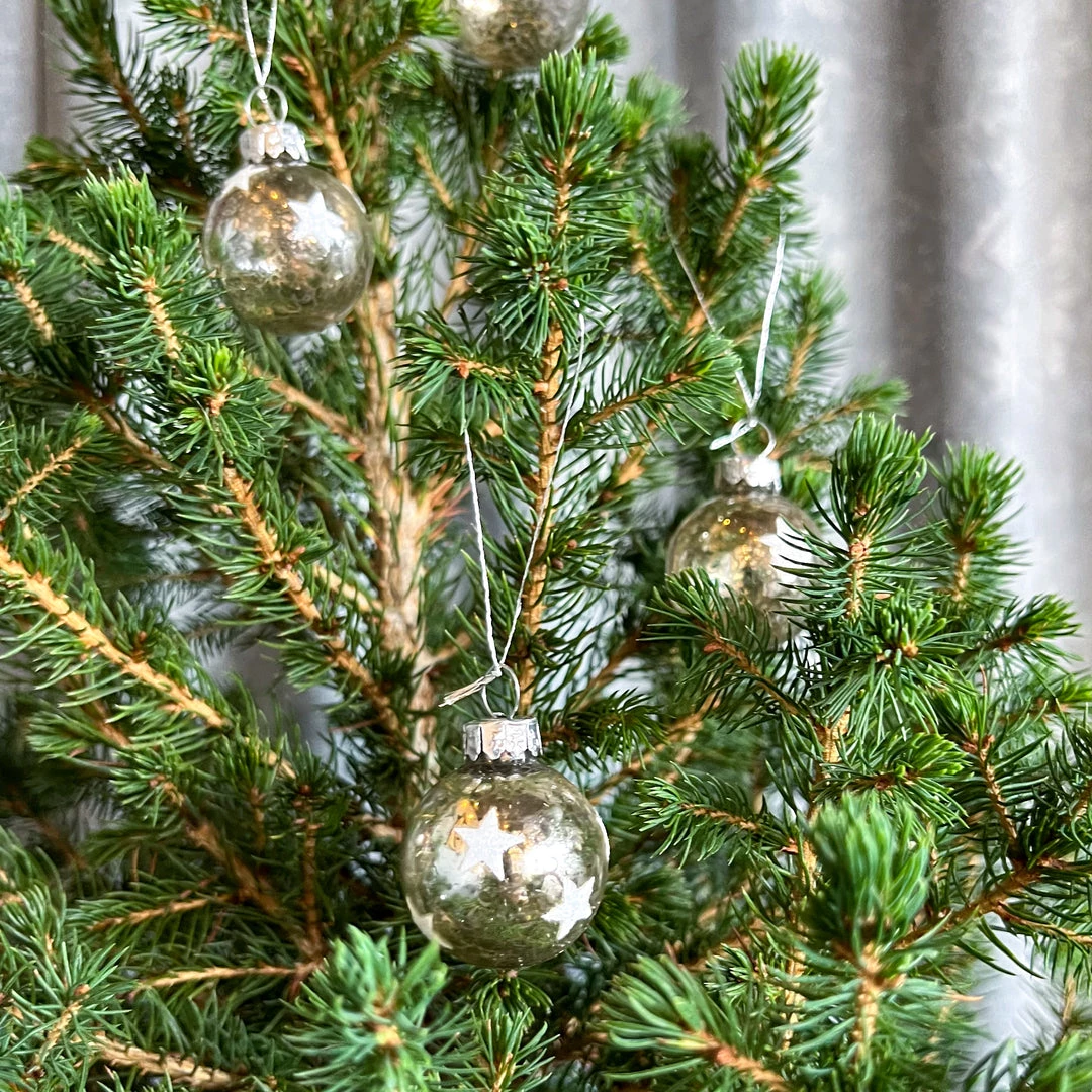 Heaven Sends Set 12 Mini Star Glass Baubles