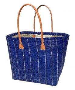 Basket Basket Navy Pinstripe Basket Bag Large Last Chance To Buy