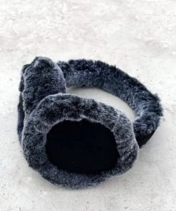 Fenland Sheepskin Ear Muffs In Black Marl