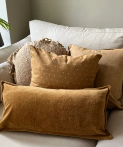 Raine & Humble Velvet Breakfast Cushion In Honey Cushions