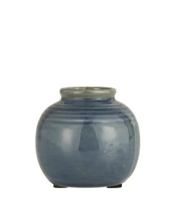 IB Laursen Decorative Accessories Mini Ceramic Vase In Blue