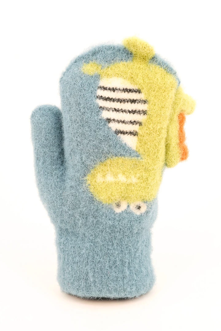 Powder Kids Dino Mittens In Pale Blue