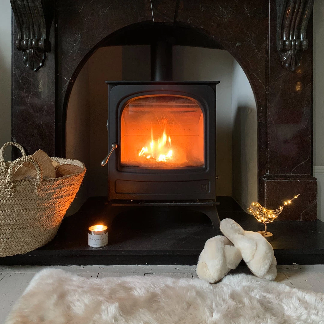 Fenland Sheepskin Crossover Slippers In Natural Last Chance To Buy