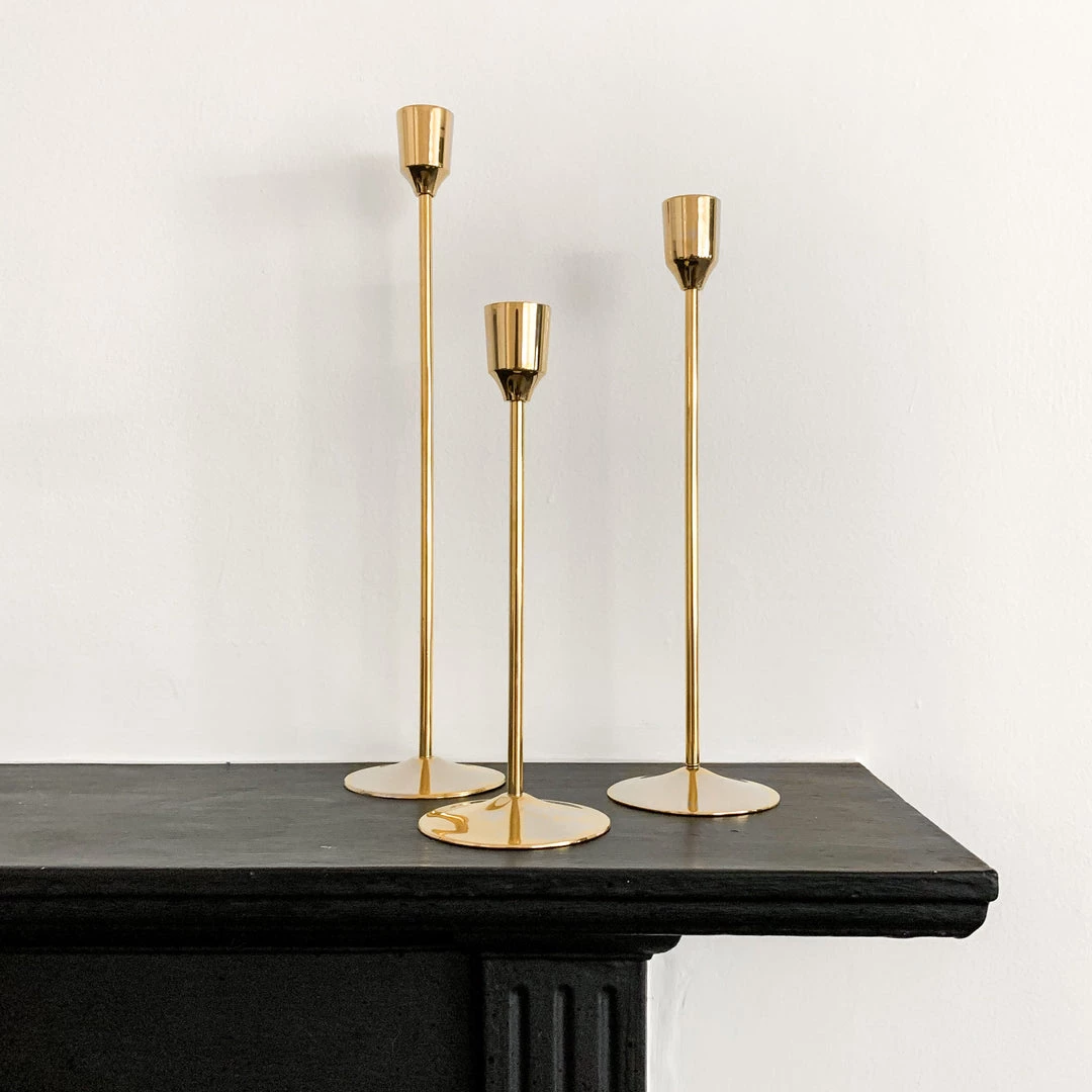 Light And Living Candle Holders & Accessories Gold Candlestick Tall