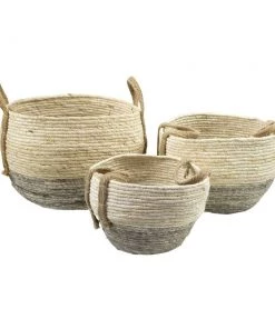 Mars And More Last Chance To Buy Grey And Natural Rustic Basket - Small
