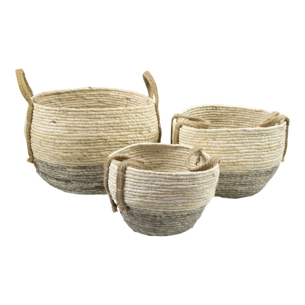 Mars And More Last Chance To Buy Grey And Natural Rustic Basket - Small