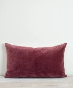 Also Home Cushions Velvet Rectangle Cushion Pomegranate Pink