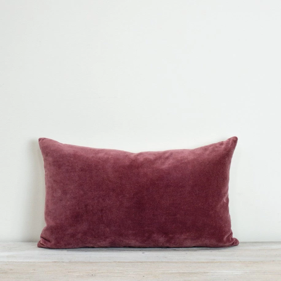 Also Home Cushions Velvet Rectangle Cushion Pomegranate Pink