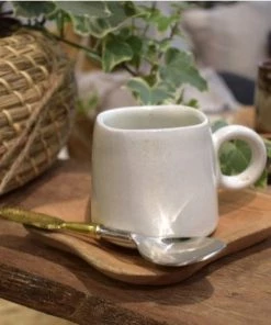 MW Home Kitchen & Dining Small Handmade Mug In Milk White