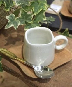 MW Home Kitchen & Dining Small Handmade Mug In Milk White