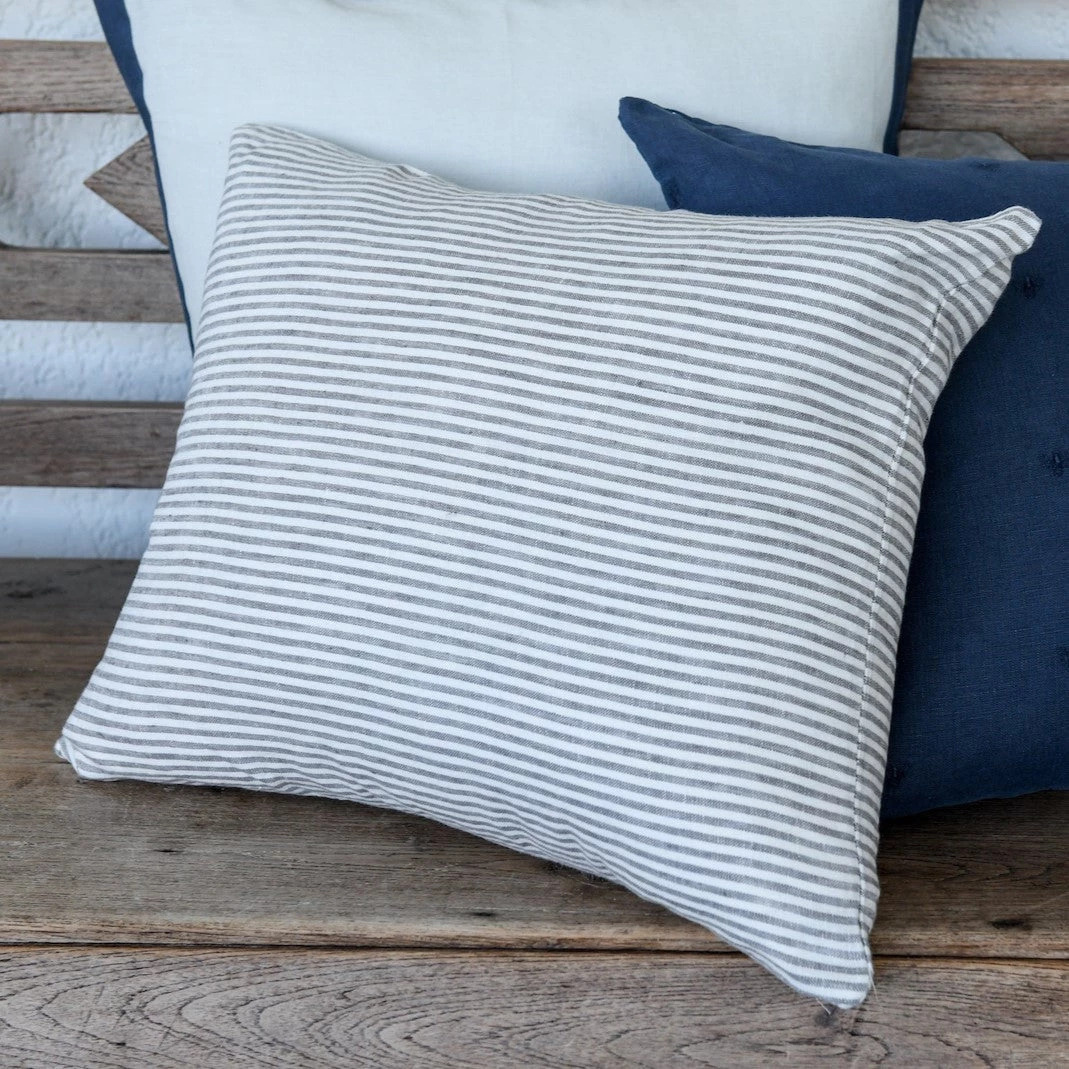 Raine & Humble Storm Striped Linen Cushion
