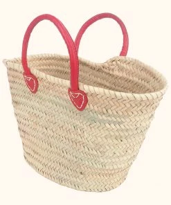 Basket Basket Red Leather Handled Basket Last Chance To Buy
