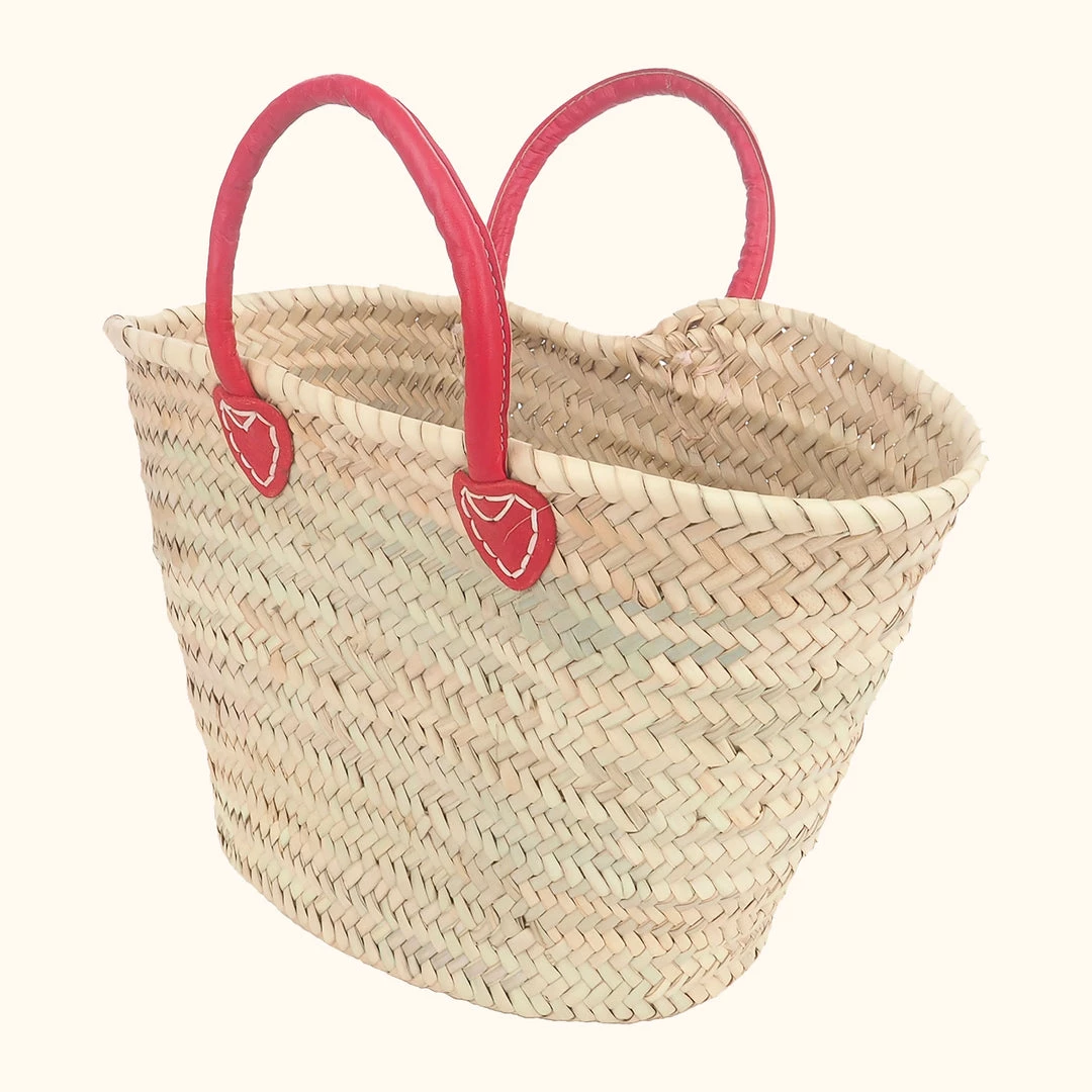 Basket Basket Red Leather Handled Basket Last Chance To Buy